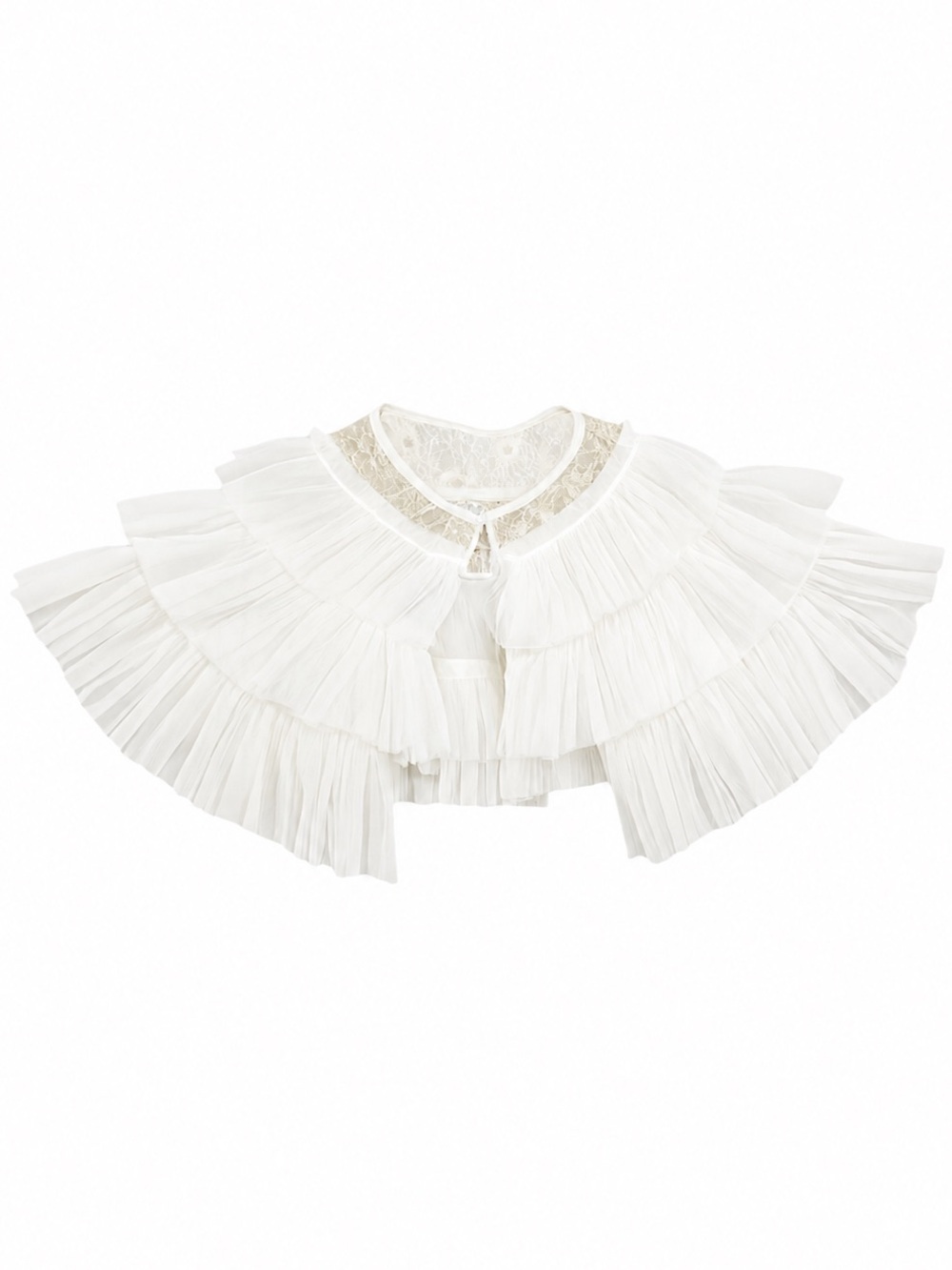 Genuine Kids OshKosh 18M Girls Ivory Glitter Tulle Ruffle Capelet Poncho EUC